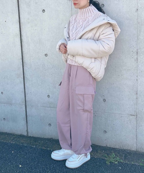 AS KNOW AS plus(アズノゥアズプラス)の「♪ドロストカーゴパンツ(カーゴパンツ・レディース・ブラック/カーキ/ピンクベージュ・FREE)」の20枚目の写真