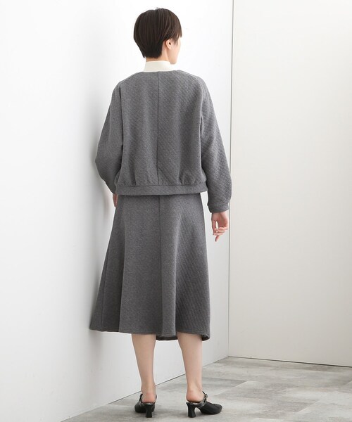 INDIVI（インディヴィ）の「【LIFE/SETUP可能】キルティング ジャージカーディガン（カーディガン/ボレロ・レディース・チャコール/ライトグレー系8・38/34）」の8枚目の写真