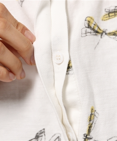 CIAOPANIC（チャオパニック）の「【Ciaopanic】　トンボ柄ノースリBL（シャツ/ブラウス・レディース・オフホワイト/ライトグレー・FREE）」の10枚目の写真