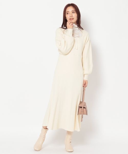 mysty woman（ミスティウーマン）の「ボレロドッキングニットワンピース 178444（ワンピース・レディース・ブラウン/ブラック/アイボリー・FREE）」の21枚目の写真