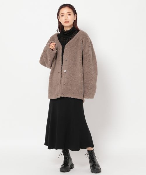 mysty woman（ミスティウーマン）の「ボレロドッキングニットワンピース 178444（ワンピース・レディース・ブラウン/ブラック/アイボリー・FREE）」の10枚目の写真