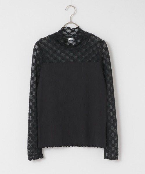 Honeys（ハニーズ）の「レース切替ハイネック（Tシャツ/カットソー・レディース・ホワイト/ブラック/ピンクベージュ/クリーム・S/M/L）」の19枚目の写真