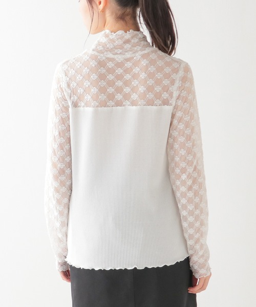 Honeys（ハニーズ）の「レース切替ハイネック（Tシャツ/カットソー・レディース・ホワイト/ブラック/ピンクベージュ/クリーム・S/M/L）」の20枚目の写真