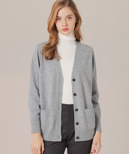 MACKINTOSH LONDON（マッキントッシュ ロンドン）の「ウールカシミヤVネックカーディガン（カーディガン/ボレロ・レディース・グレー系その他2/ネイビー/ブルー系その他4・38）」の2枚目の写真
