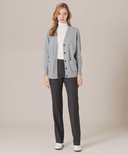 MACKINTOSH LONDON（マッキントッシュ ロンドン）の「ウールカシミヤVネックカーディガン（カーディガン/ボレロ・レディース・グレー系その他2/ネイビー/ブルー系その他4・38）」の4枚目の写真