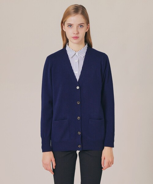 MACKINTOSH LONDON（マッキントッシュ ロンドン）の「ウールカシミヤVネックカーディガン（カーディガン/ボレロ・レディース・グレー系その他2/ネイビー/ブルー系その他4・38）」の8枚目の写真