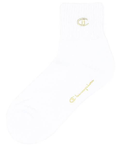 Champion（チャンピオン）の「Champion: ゴールドロゴ刺繍 ショートソックス3P（ソックス/靴下・レディース・ホワイト・ONE SIZE）」の2枚目の写真