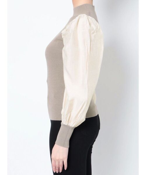 LAGUNAMOON（ラグナムーン）の「スリットスリーブコンビニットプルオーバー（ニット/セーター・レディース・ブラック/ホワイト/モカ・FREE）」の19枚目の写真