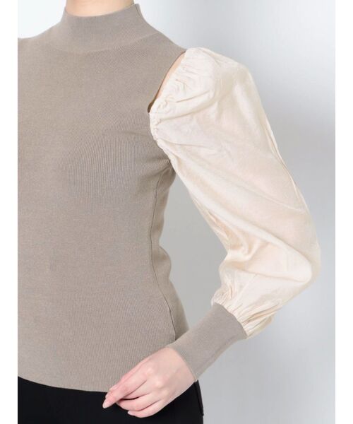 LAGUNAMOON（ラグナムーン）の「スリットスリーブコンビニットプルオーバー（ニット/セーター・レディース・ブラック/ホワイト/モカ・FREE）」の22枚目の写真