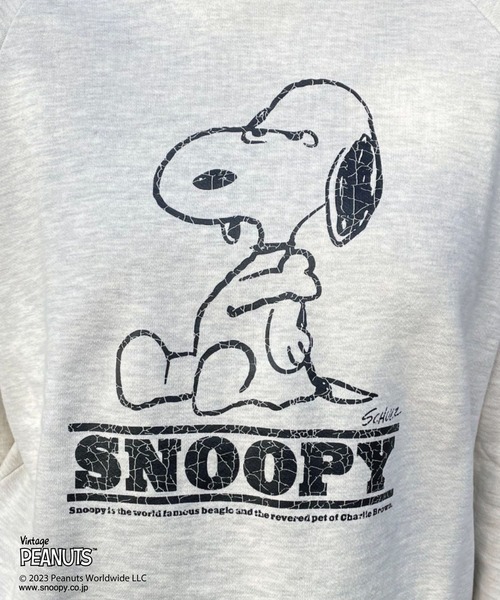 PEANUTS(ピーナッツ)の「【PEANUTS/ピーナッツ】スヌーピープリントビッグスウェット(スウェット・レディース・グレー/ホワイト/ネイビー・FREE)」の14枚目の写真