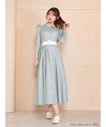 DDストライププリーツロングワンピース