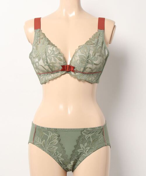 Lace Ladies(レースレディース)の「フロントホックノンワイヤーレースブラ&ショーツ 2点セット(ブラ&ショーツ・レディース・ホワイト/ミント/ベージュ/ブラック・70/85/80/75)」の19枚目の写真