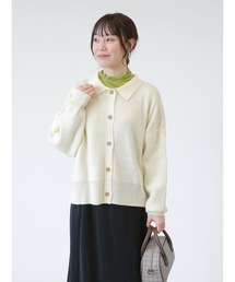 襟付カーディガン