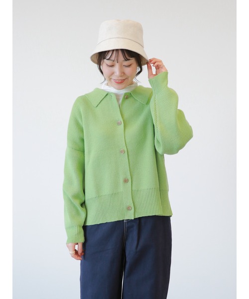 ehka sopo（エヘカソポ）の「襟付カーディガン（カーディガン/ボレロ・レディース・ブラック/グリーン/ベージュ/オフホワイト・ﾌﾘ-）」の4枚目の写真