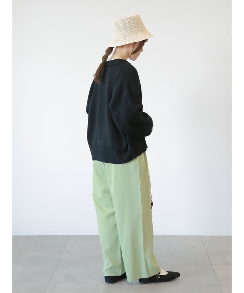 ehka sopo（エヘカソポ）の「襟付カーディガン（カーディガン/ボレロ・レディース・ブラック/グリーン/ベージュ/オフホワイト・ﾌﾘ-）」の6枚目の写真