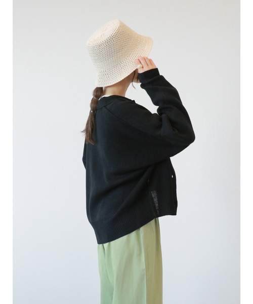 ehka sopo（エヘカソポ）の「襟付カーディガン（カーディガン/ボレロ・レディース・ブラック/グリーン/ベージュ/オフホワイト・ﾌﾘ-）」の8枚目の写真