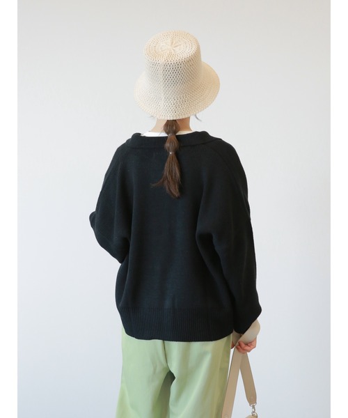 ehka sopo（エヘカソポ）の「襟付カーディガン（カーディガン/ボレロ・レディース・ブラック/グリーン/ベージュ/オフホワイト・ﾌﾘ-）」の9枚目の写真