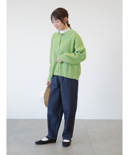 ehka sopo（エヘカソポ）の「襟付カーディガン（カーディガン/ボレロ・レディース・ブラック/グリーン/ベージュ/オフホワイト・ﾌﾘ-）」の12枚目の写真