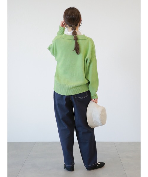 ehka sopo（エヘカソポ）の「襟付カーディガン（カーディガン/ボレロ・レディース・ブラック/グリーン/ベージュ/オフホワイト・ﾌﾘ-）」の13枚目の写真