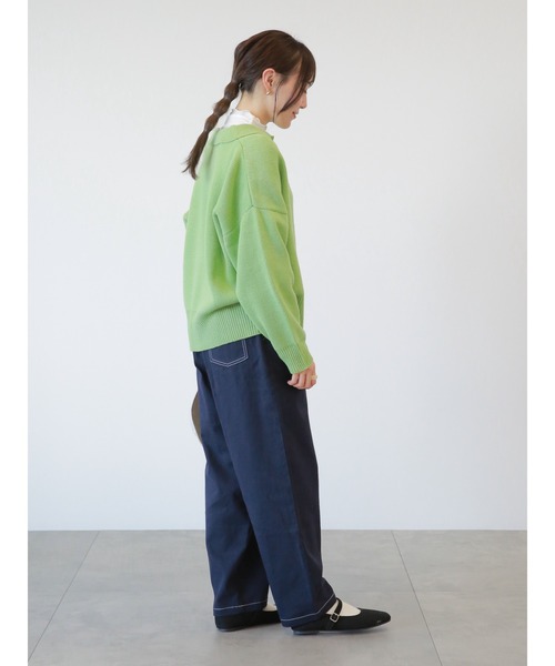 ehka sopo（エヘカソポ）の「襟付カーディガン（カーディガン/ボレロ・レディース・ブラック/グリーン/ベージュ/オフホワイト・ﾌﾘ-）」の14枚目の写真