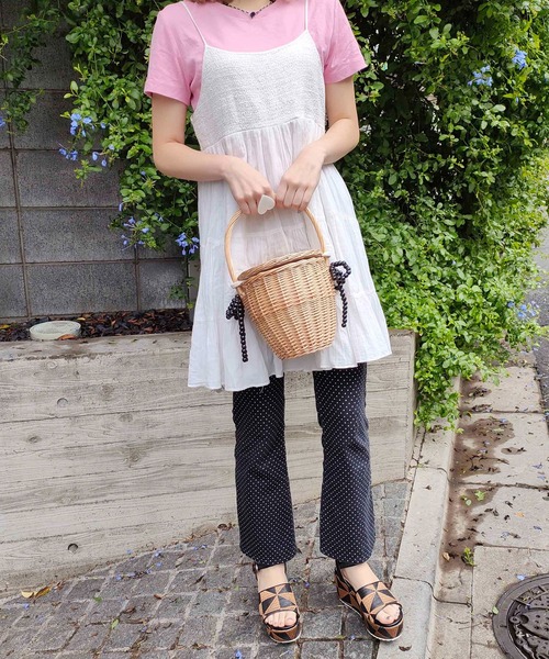 Casselini（キャセリーニ）の「Casselini(キャセリーニ)ビーズリボンバケツバッグ（ハンドバッグ・レディース・ベージュ/ブラウン・FREE）」の16枚目の写真