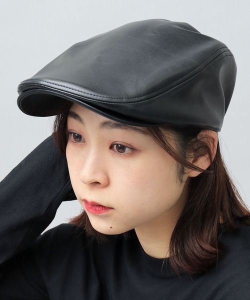 マキシン　レザー　ベレー帽 セール】ベレー帽 レディース帽子 小顔 春秋冬（ハンチング