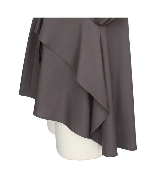 RUIRUE BOUTIQUE(ルイルエブティック)の「洗える | サイドケープアシンメトリーブラウス | 長袖 バンドカラー トップス 体型カバー オフィスカジュアル ケープ 通勤服 華やか ブラウス(シャツ/ブラウス・レディース・ブラック/サンドベージュ/スミクロ・LL/3L/L/M/S)」の21枚目の写真