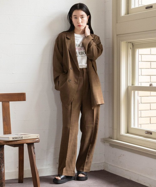 LOWRYS FARM（ローリーズファーム）の「バスケットルーズジャケット　174701（テーラードジャケット・レディース・ブラウン/ブラック/アイボリー・FREE）」の13枚目の写真