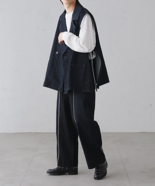 epnok（エプノック）の「フリンジスイッチバイカラーデニムパンツ（デニムパンツ・メンズ・ブラック/インディゴブルー・SMALL/MEDIUM/LARGE）」の19枚目の写真