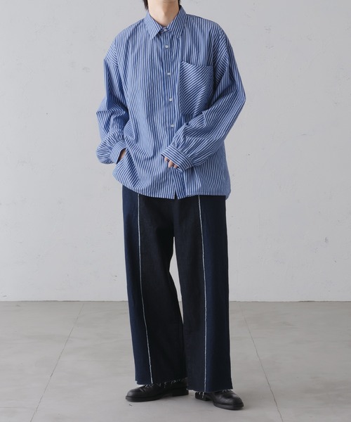 epnok（エプノック）の「フリンジスイッチバイカラーデニムパンツ（デニムパンツ・メンズ・ブラック/インディゴブルー・SMALL/MEDIUM/LARGE）」の21枚目の写真