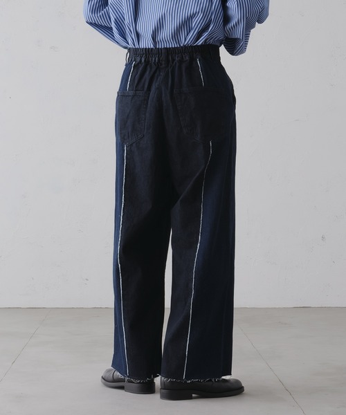 epnok（エプノック）の「フリンジスイッチバイカラーデニムパンツ（デニムパンツ・メンズ・ブラック/インディゴブルー・SMALL/MEDIUM/LARGE）」の9枚目の写真