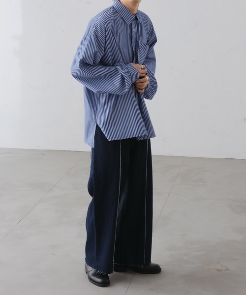 epnok（エプノック）の「フリンジスイッチバイカラーデニムパンツ（デニムパンツ・メンズ・ブラック/インディゴブルー・SMALL/MEDIUM/LARGE）」の10枚目の写真