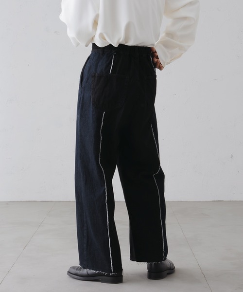 epnok（エプノック）の「フリンジスイッチバイカラーデニムパンツ（デニムパンツ・メンズ・ブラック/インディゴブルー・SMALL/MEDIUM/LARGE）」の12枚目の写真