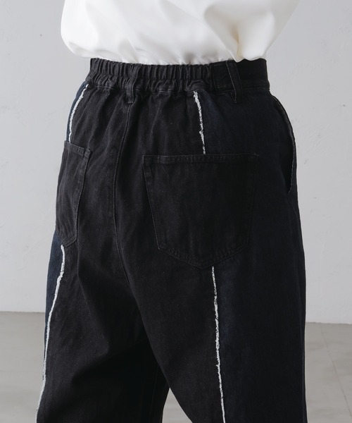 epnok（エプノック）の「フリンジスイッチバイカラーデニムパンツ（デニムパンツ・メンズ・ブラック/インディゴブルー・SMALL/MEDIUM/LARGE）」の20枚目の写真