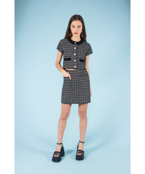 SLY（スライ）の「SUMMER TWEED KNIT TOPS サマーツイード ニット