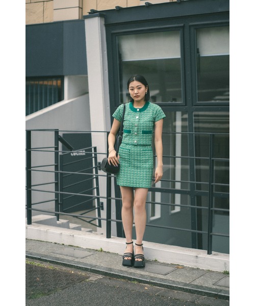 ニット セーター ツイードニットトップス / Tweed Knit Tops レディース KNIT TWEED COMPACT TOPS ニット ツイード コンパクト トップス
