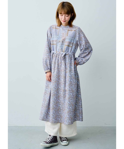 【セール】ＭＥＤＥ１９Ｆ 変形ペイズリープリントのロングワンピース（ワンピース）｜MEDE19F（メデジュウキュウ）