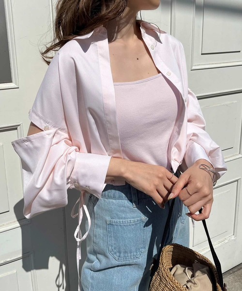 one after another NICE CLAUP（ワンアフターアナザーナイスクラップ）の「カップ付きシンプルキャミソール（キャミソール・レディース・オフホワイト/ブラック/ピンク/オートミール・FREE）」の19枚目の写真