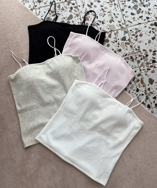 one after another NICE CLAUP（ワンアフターアナザーナイスクラップ）の「カップ付きシンプルキャミソール（キャミソール・レディース・オフホワイト/ブラック/ピンク/オートミール・FREE）」の9枚目の写真