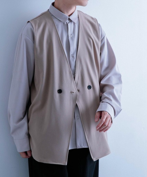 ITEMS URBANRESEARCH(アイテムズ アーバンリサーチ)の「ダブルブレスト TRジレ(ベスト・メンズ・ブラック/ライトグレー/ベージュ・LARGE/MEDIUM)」の11枚目の写真