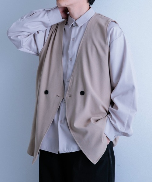 ITEMS URBANRESEARCH(アイテムズ アーバンリサーチ)の「ダブルブレスト TRジレ(ベスト・メンズ・ブラック/ライトグレー/ベージュ・LARGE/MEDIUM)」の12枚目の写真