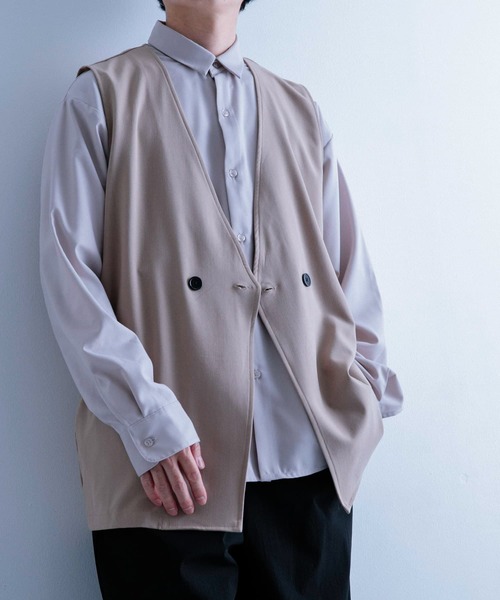 ITEMS URBANRESEARCH(アイテムズ アーバンリサーチ)の「ダブルブレスト TRジレ(ベスト・メンズ・ブラック/ライトグレー/ベージュ・LARGE/MEDIUM)」の14枚目の写真