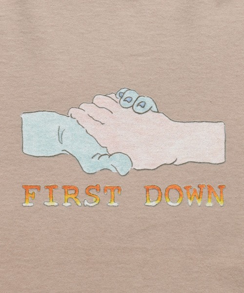 FIRST DOWN（ファーストダウン）の「コットン ジャージー 半袖 Ｔシャツ by lee qura（Tシャツ/カットソー・メンズ・サンドベージュ/グレー/ブラック/ホワイト・M/L/XL）」の5枚目の写真