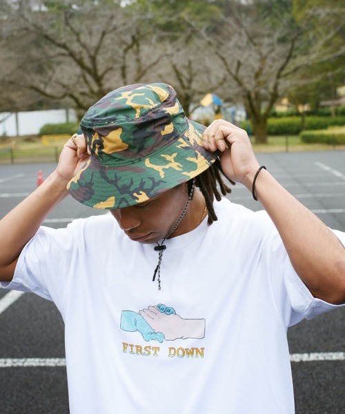 FIRST DOWN（ファーストダウン）の「コットン ジャージー 半袖 Ｔシャツ by lee qura（Tシャツ/カットソー・メンズ・サンドベージュ/グレー/ブラック/ホワイト・M/L/XL）」の11枚目の写真