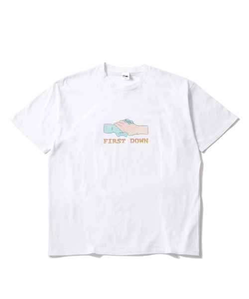 FIRST DOWN（ファーストダウン）の「コットン ジャージー 半袖 Ｔシャツ by lee qura（Tシャツ/カットソー・メンズ・サンドベージュ/グレー/ブラック/ホワイト・M/L/XL）」の10枚目の写真
