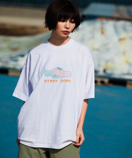 FIRST DOWN（ファーストダウン）の「コットン ジャージー 半袖 Ｔシャツ by lee qura（Tシャツ/カットソー・メンズ・サンドベージュ/グレー/ブラック/ホワイト・M/L/XL）」の14枚目の写真