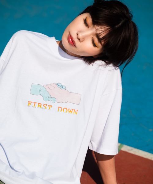 FIRST DOWN（ファーストダウン）の「コットン ジャージー 半袖 Ｔシャツ by lee qura（Tシャツ/カットソー・メンズ・サンドベージュ/グレー/ブラック/ホワイト・M/L/XL）」の17枚目の写真
