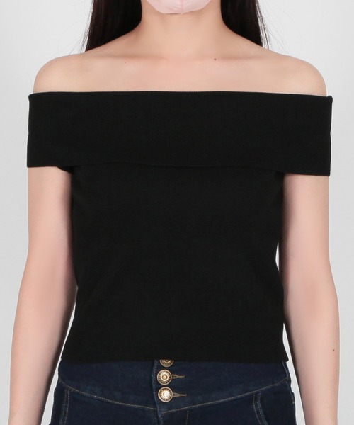 Julia Boutique（ジュリアブティック）の「オフショルダーリブニットトップス/23052（ニット/セーター・レディース・ピンク/ブラック/ベージュ/チャコール・ONE）」の19枚目の写真