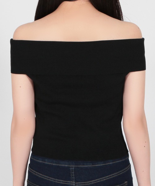 Julia Boutique（ジュリアブティック）の「オフショルダーリブニットトップス/23052（ニット/セーター・レディース・ピンク/ブラック/ベージュ/チャコール・ONE）」の8枚目の写真