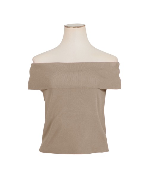 Julia Boutique（ジュリアブティック）の「オフショルダーリブニットトップス/23052（ニット/セーター・レディース・ピンク/ブラック/ベージュ/チャコール・ONE）」の13枚目の写真